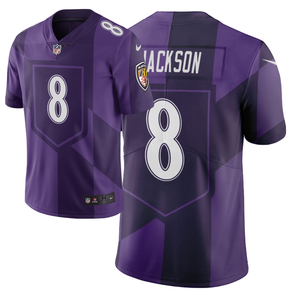 Men Nike NFL Baltimore Ravens 8 lamar jackson Limited city edition purple jersey